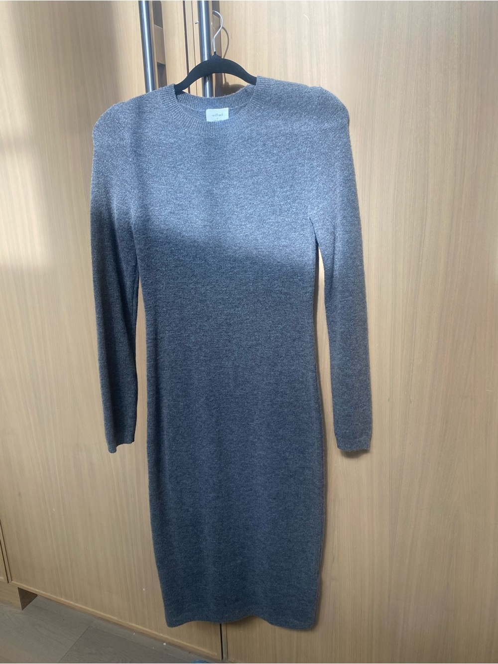 Wilfred Aritzia Gray Long Sleeve Knit Dress - Women